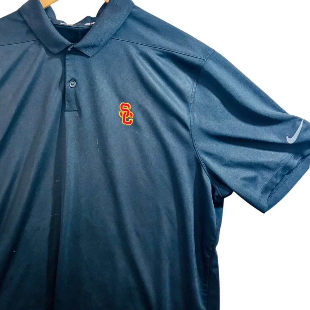 Nike Golf USC Trojans Dri-FIT Polo Shirt Mens Black Short Sleeve NCAA Large - Picture 5 of 6